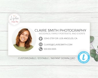 Printable Email Signature Template | Editable Email Template for Photographers or Small Business Owners | Digital Instant Download Templett
