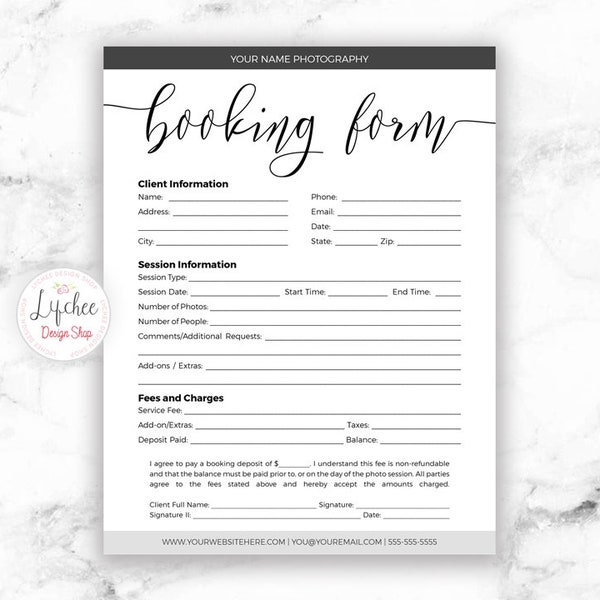 Photoshop Contract Template Etsy
