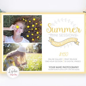 Sommer Mini Session Digital Template Set Sommer Mini Sessions Social Media Marketing Bundle Photoshop Vorlage PSD SOFORT DOWNLOAD Bild 3