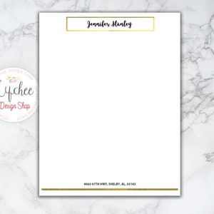Plantilla digital de diseño de membrete de lámina de oro / Membrete digital editable prefabricado / Plantilla DOCX de Microsoft Word imprimible