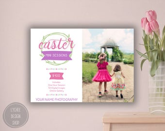 Easter Mini Session Digital Template | Photographer Marketing Board Booking Ad 7x5 | Photoshop Template PSD 300 dpi | INSTANT DOWNLOAD