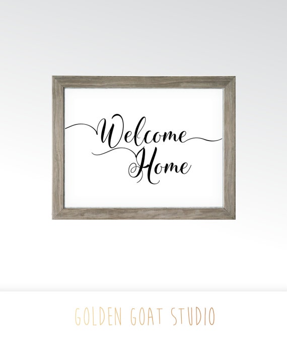 welcome home sign printable digital art instant download etsy printable welcome home sign