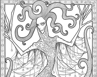 Adult Coloring Pages Prints Handmade Etc By Nowerart On Etsy