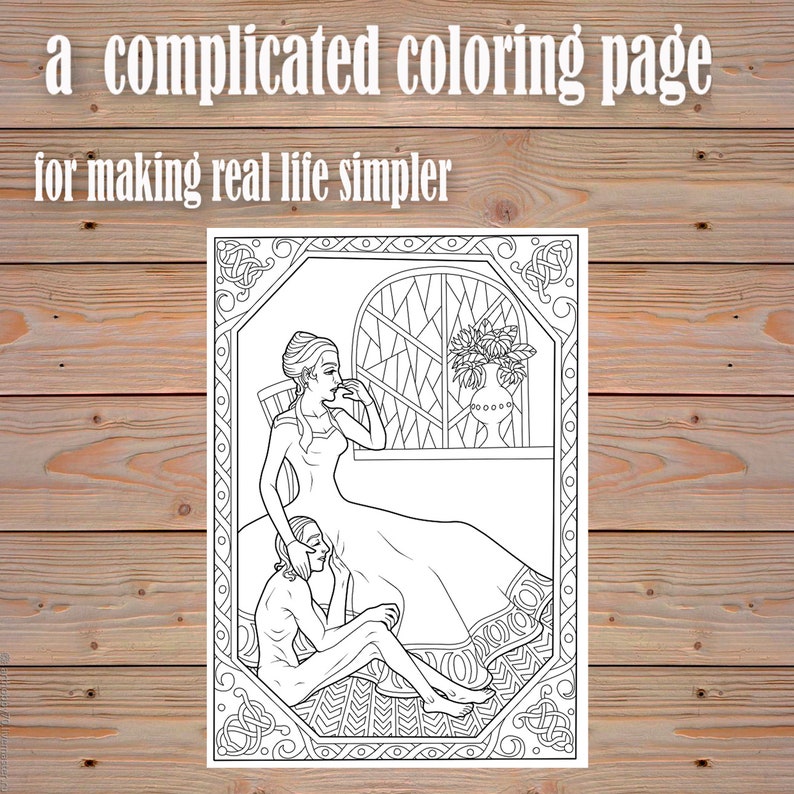 Digital Adult Coloring Page Black and White Complicated - Etsy