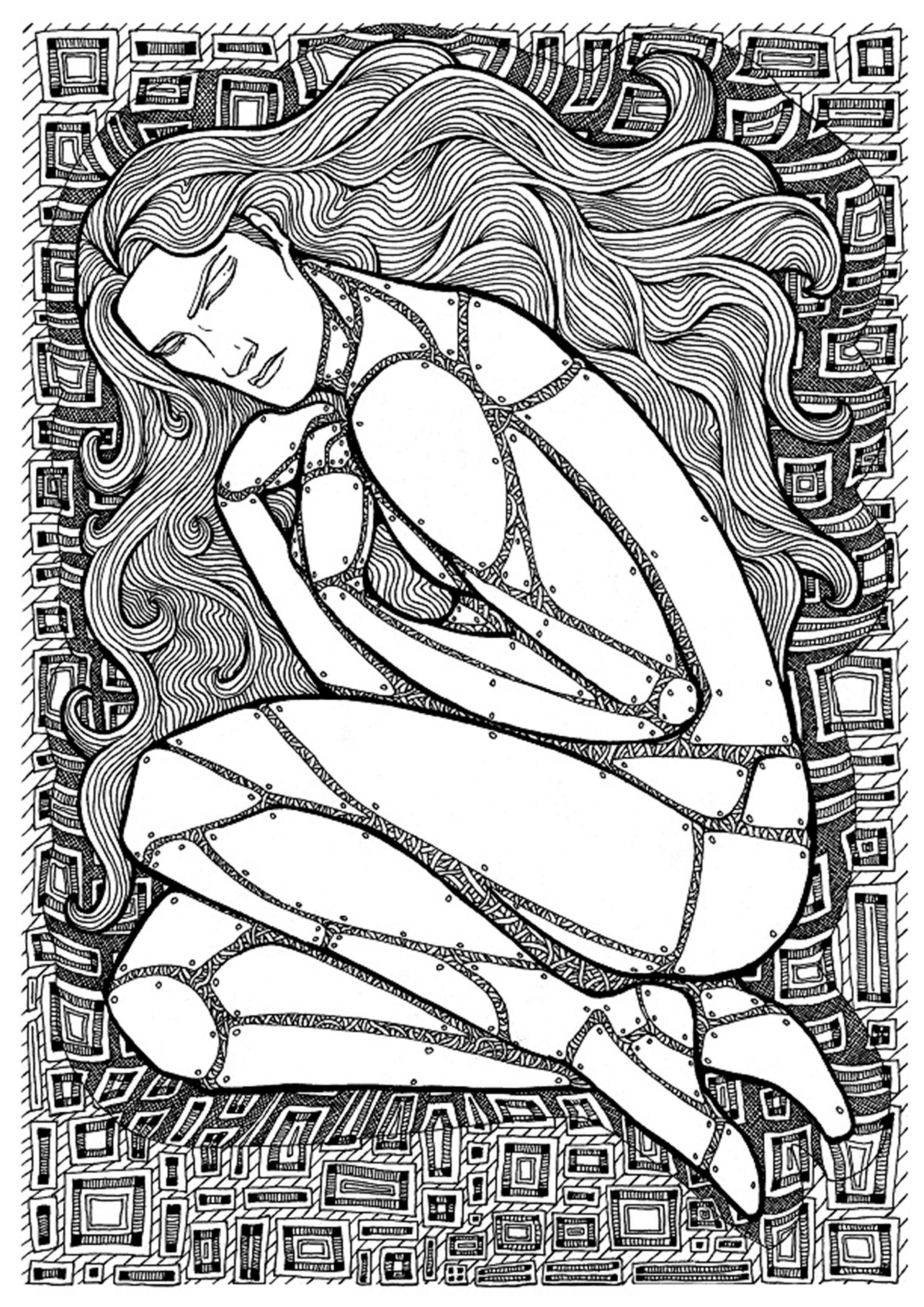 Coloring Page Romantic Dark Fantasy Black and White a Boy | Etsy Coloring Page Romantic Dark Fantasy Black and White a Boy | Etsy