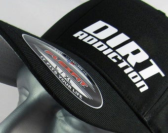 Dirt Addiction Flexfit Hat: Dirt Track Racing Motorsports Gift