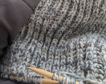 Fisherman's Rib Throw Blanket Knitting Pattern, Easy Throw Blanket Knitting Pattern, Knit Throw Pattern, Chunky Knit Blanket Pattern