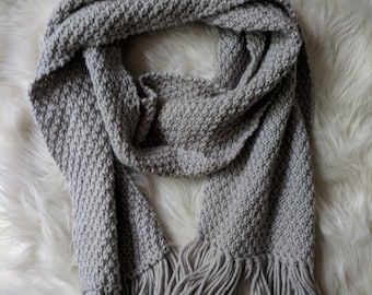 Seed Stitch Knit Scarf Pattern: Beginner Friendly (Digital Download)