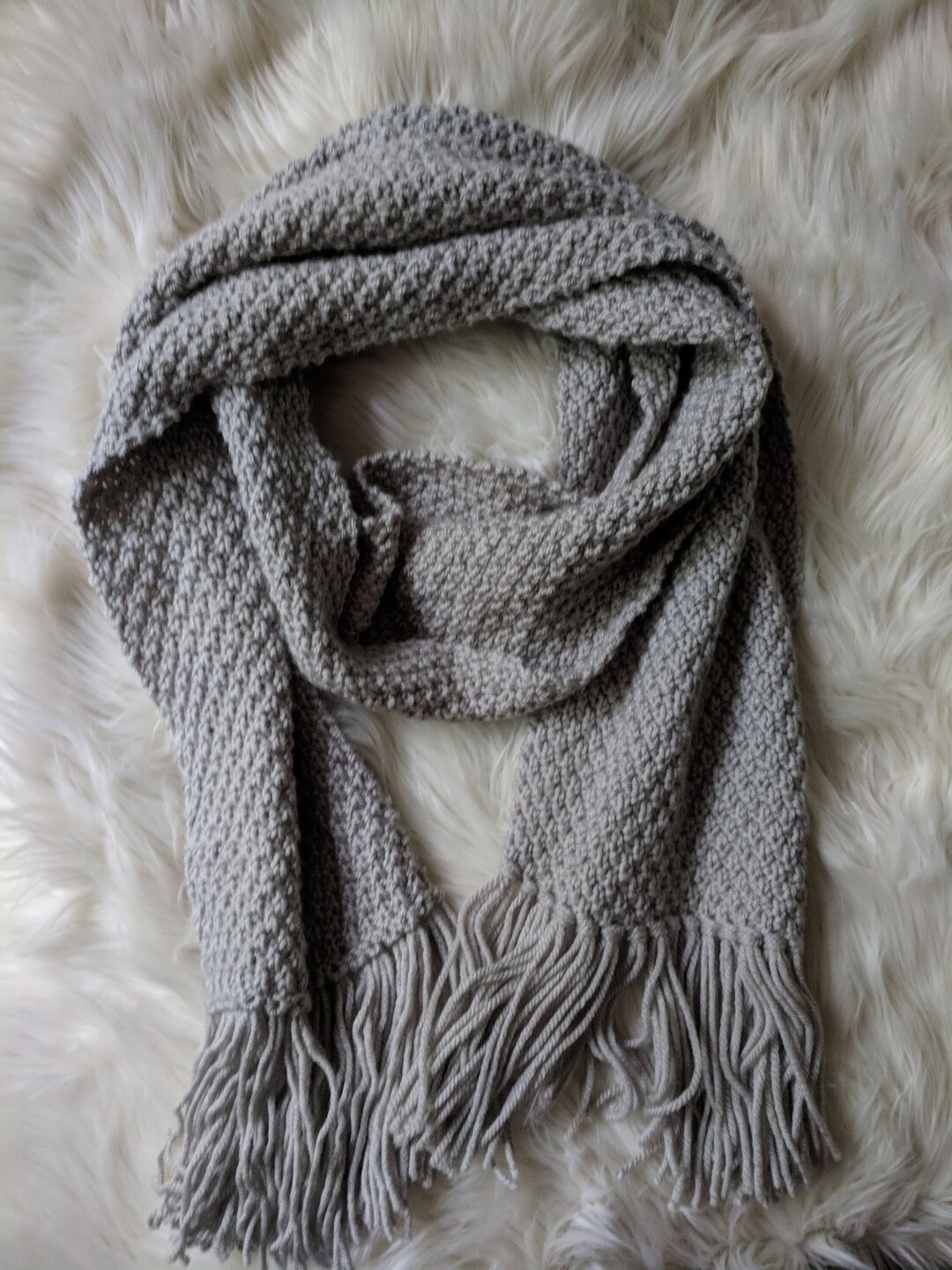 Classic Seed Stitch Knit Scarf Pattern - Beginner Friendly Classic Seed Stitch Knit Scarf Pattern - Beginner Friendly
