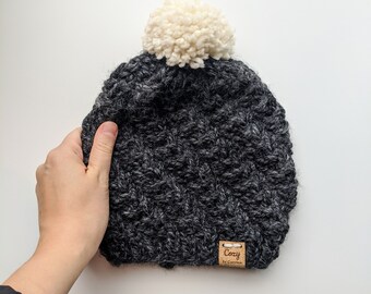 Chunky Knit Swirl Beanie Pattern: Beginner Knitting (PDF Download)