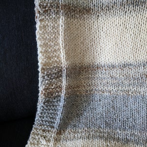 Knitting Pattern, Neutral Throw Blanket Pattern, Beginner Knitting Pattern, Easy Knitting Pattern, Light Weight Knitting Pattern image 3