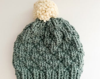 Diamond Ridge Beanie Knitting Pattern: Chunky Bulky Hat (PDF Download)