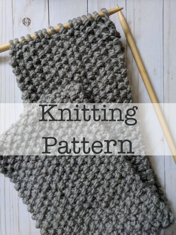 Knitting Pattern Seed Stitch Scarf Knitting Pattern Beginners Knit Pattern Beginners Scarf Pattern Easy Knit Scarf Pattern Moss Stitch