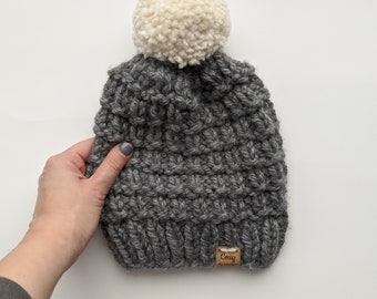 Chunky Knit Beanie Pattern: Beginner Squishy Hat (PDF Pattern)