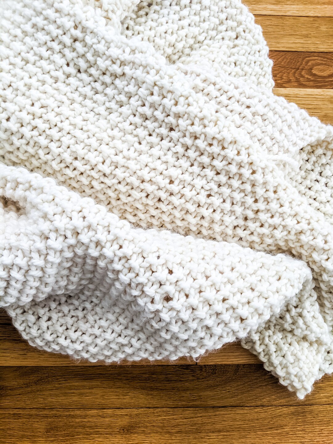 Beginner Knitting Pattern, Seed Stitch Throw Blanket Pattern, Beginner