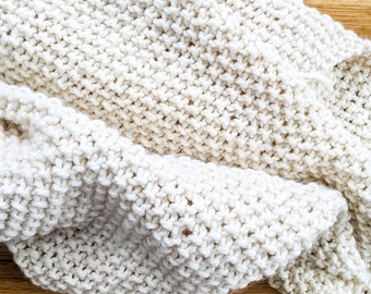 Beginner Seed Stitch Throw Blanket Knitting Pattern (PDF Download)