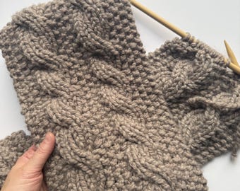 Chunky Zopfschal Strickmuster: Anfänger freundlich (Digitaler Download)