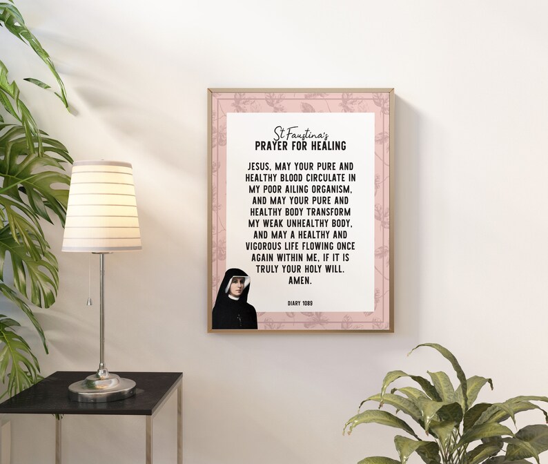 PRINTABLE St Faustina Kowalska Healing Prayer. Catholic Wall Etsy