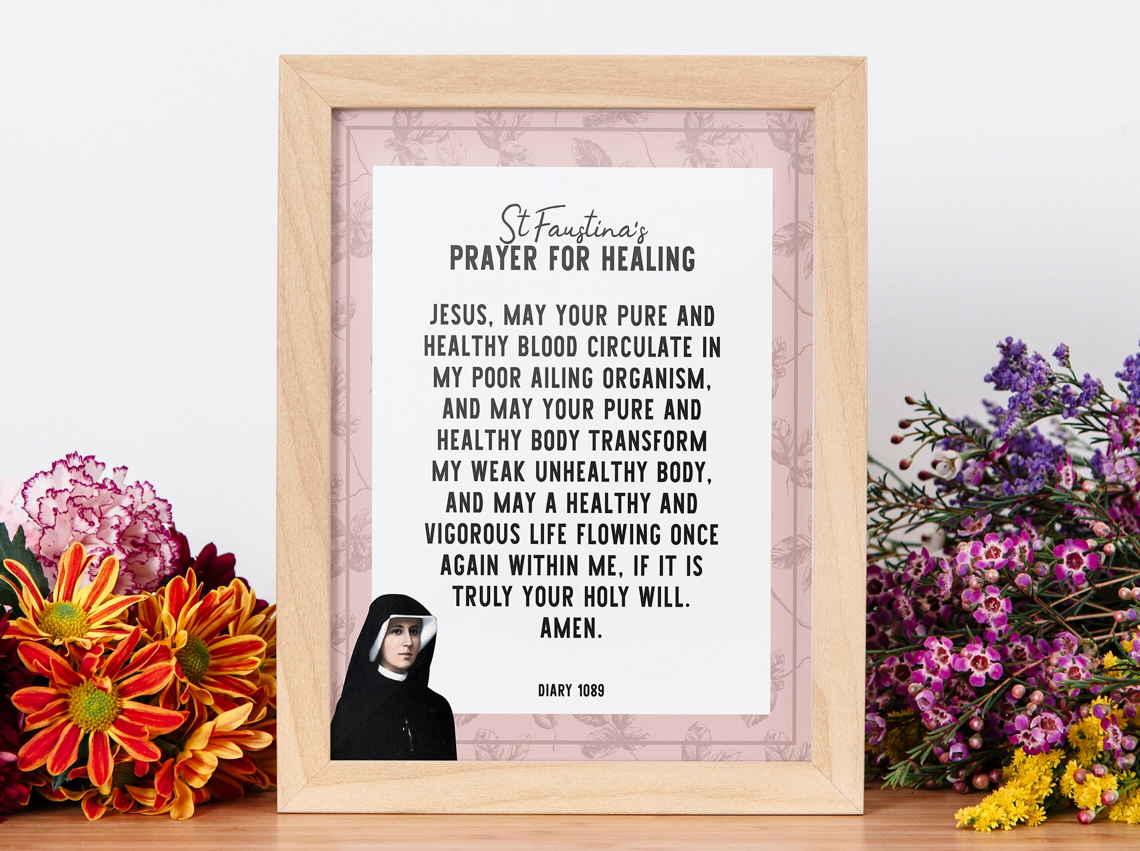 PRINTABLE St Faustina Kowalska Healing Prayer. Catholic Wall Etsy Canada
