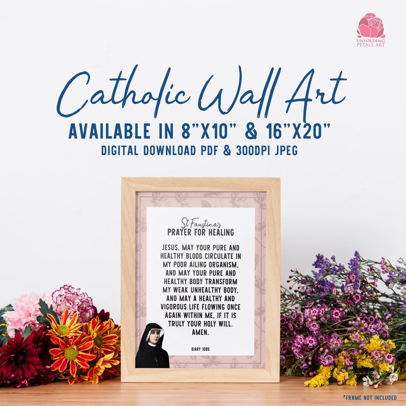 PRINTABLE St Faustina Kowalska Healing Prayer. Catholic Wall Etsy UK
