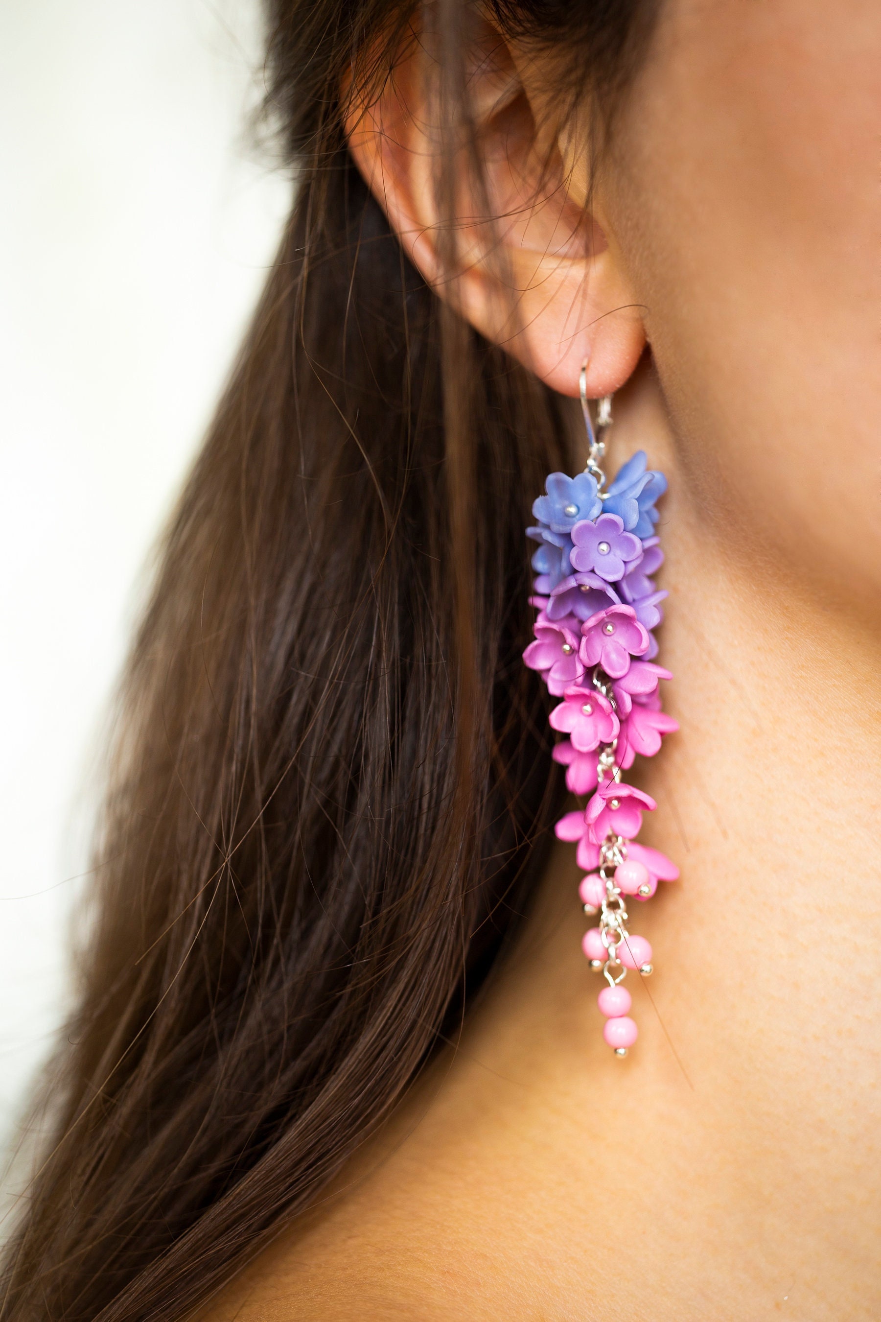 Hanging shop flower earrings