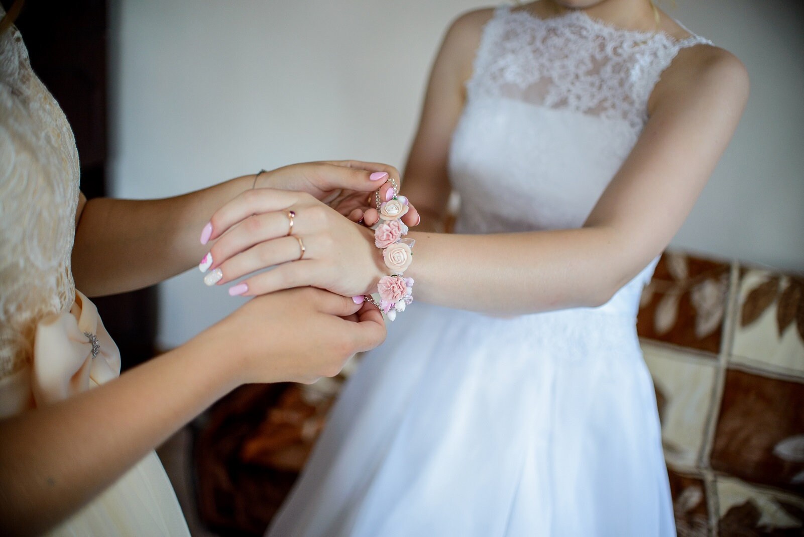 Romantic Bracelet Made From Polymer Clay Cloves Flower Etsy UK