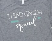 Third Grade Squad SVG, Kids, School Quotes, First Day of School, Teacher, 3rd, Cutting File Design, SVG Clip art, DIY, dxf png, Cut File