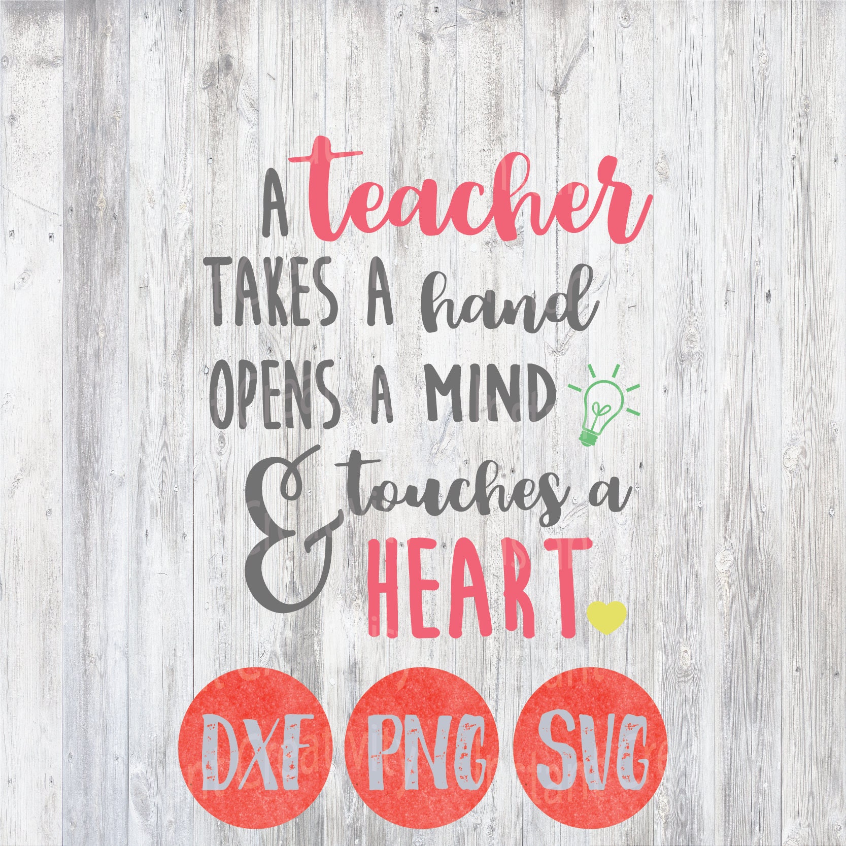 Teacher Svg Teacher Takes a Hand Opens a Mind Touches a Heart | Etsy