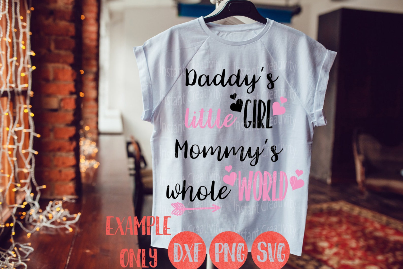 Daddy's Girl Mommy's Whole World SVG Father Daughter Etsy