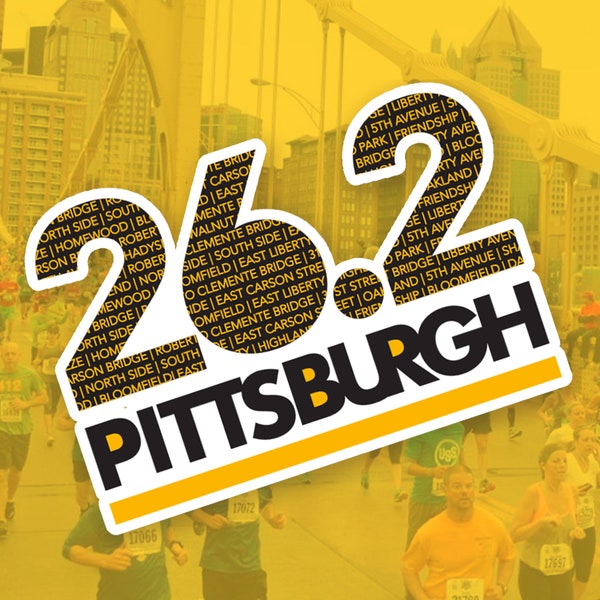 5-Pack Pittsburgh 26.2 Marathon Sticker, Pittsburgh Marathon Stickers