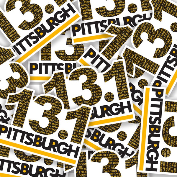 5-Pack Pittsburgh Half Marathon Sticker, Half Marathon, Holographic, Steel City Sticker