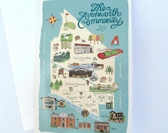 Avonworth Community Notecard: Pittsburgh Pen & Ink Illustration