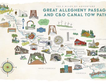 Great Allegheny Passage and C and O Canal Towpath Trail Map