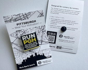 Run Pittsburgh Acrylic Pin: RunPgh Steel City Pride