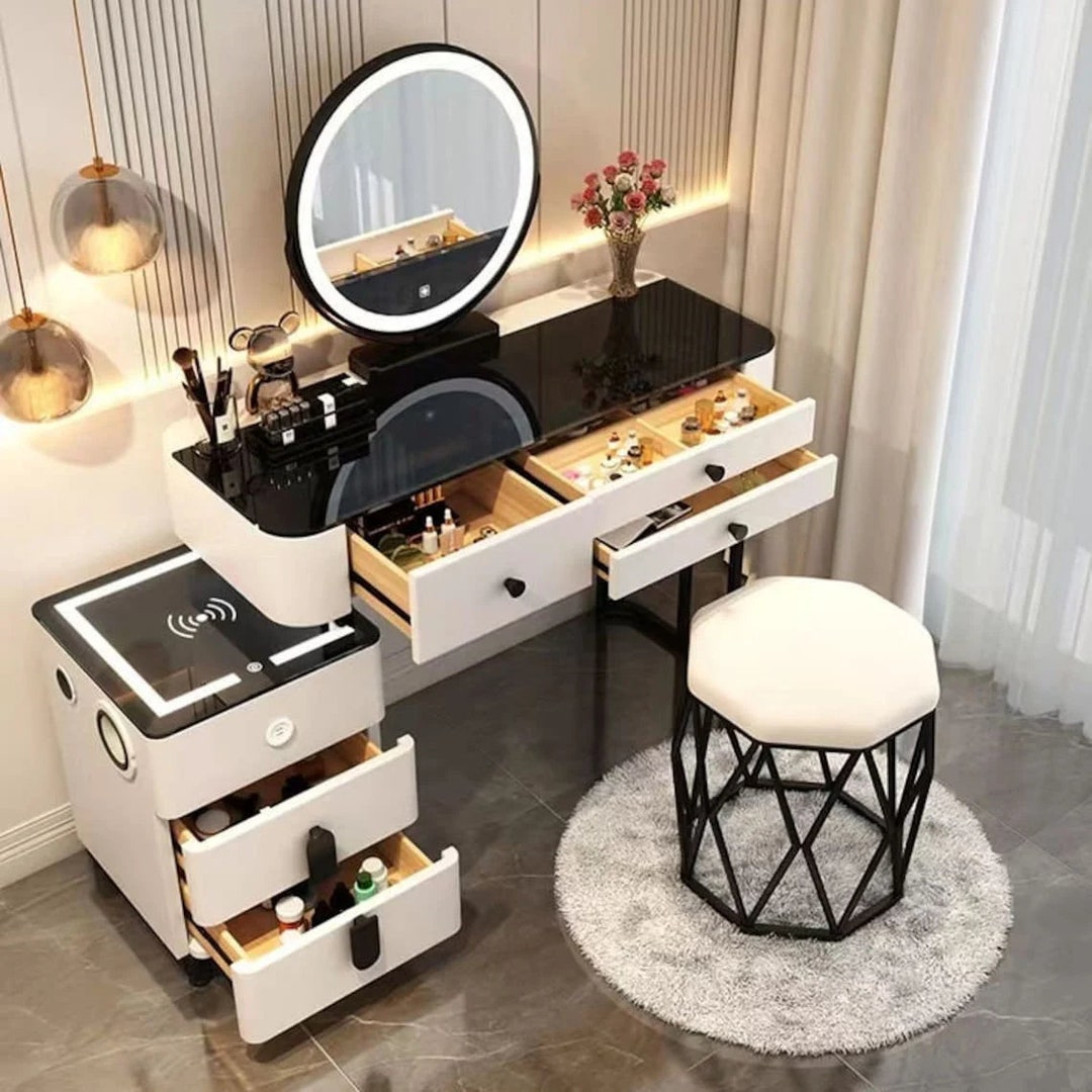 Modern Simple Multifunctional Solid Wood Makeup Table With Etsy