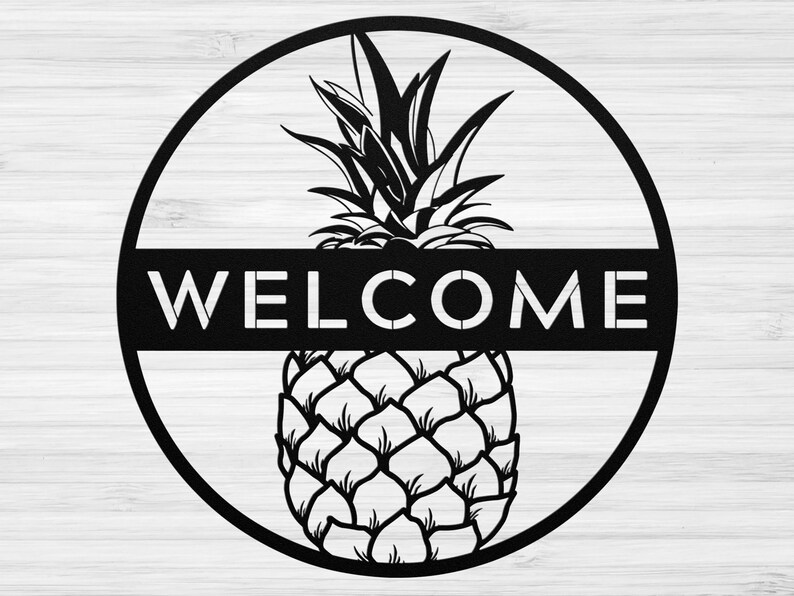 Pineapple Metal Sign Pineapple House Home Decor Etsy