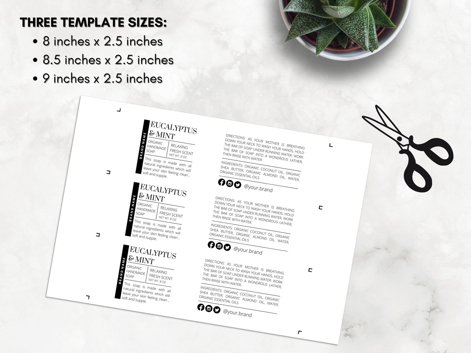 Bar Soap Label Template Download Editable Soap Label DIY - Etsy