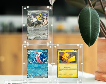 Lot de 3 vitrines modulaires pour cartes à collectionner Pokemon CardStax pour cartes du JCC par BitLounger | Plus de 90 % de résistance aux UV