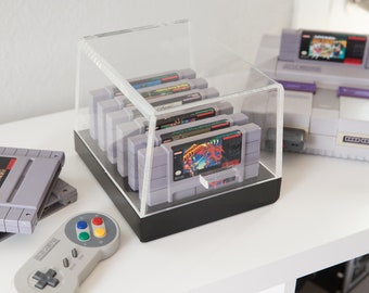 Rangement modulaire BitLounger S en acrylique | Étui de collectionneur de jeu SNES