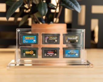 Game Boy Advance ClearStand 6GBA, 6 cartouches, présentoir pour jeux vidéo rétro Gameboy | Plus de 90 % de résistance aux UV