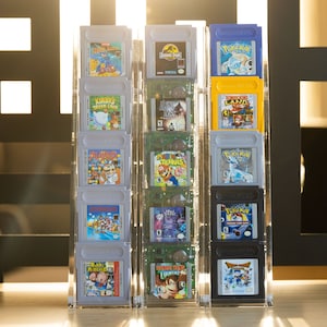 Set van 3 gameboy-gamecartridge CartRizer modulaire 5 gamedisplaystandaard voor retro videogames Game Boy acryl