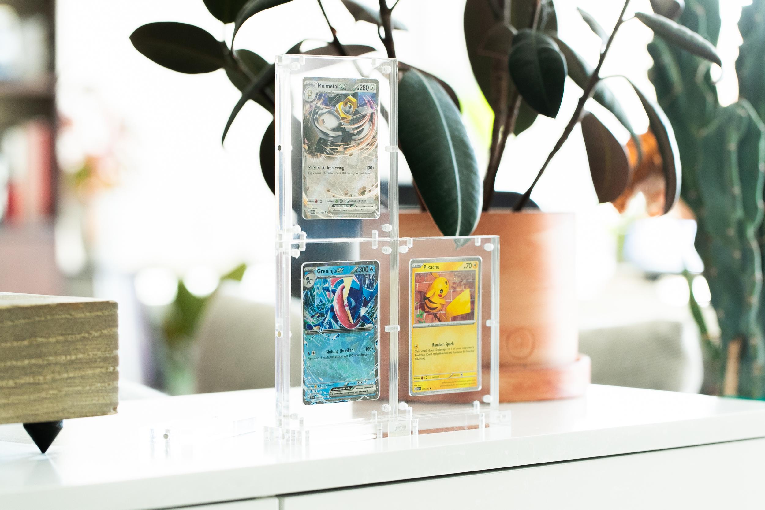 Set of 3x Modular Pokemon Trading Card Cardstax Display Case Stands for ...