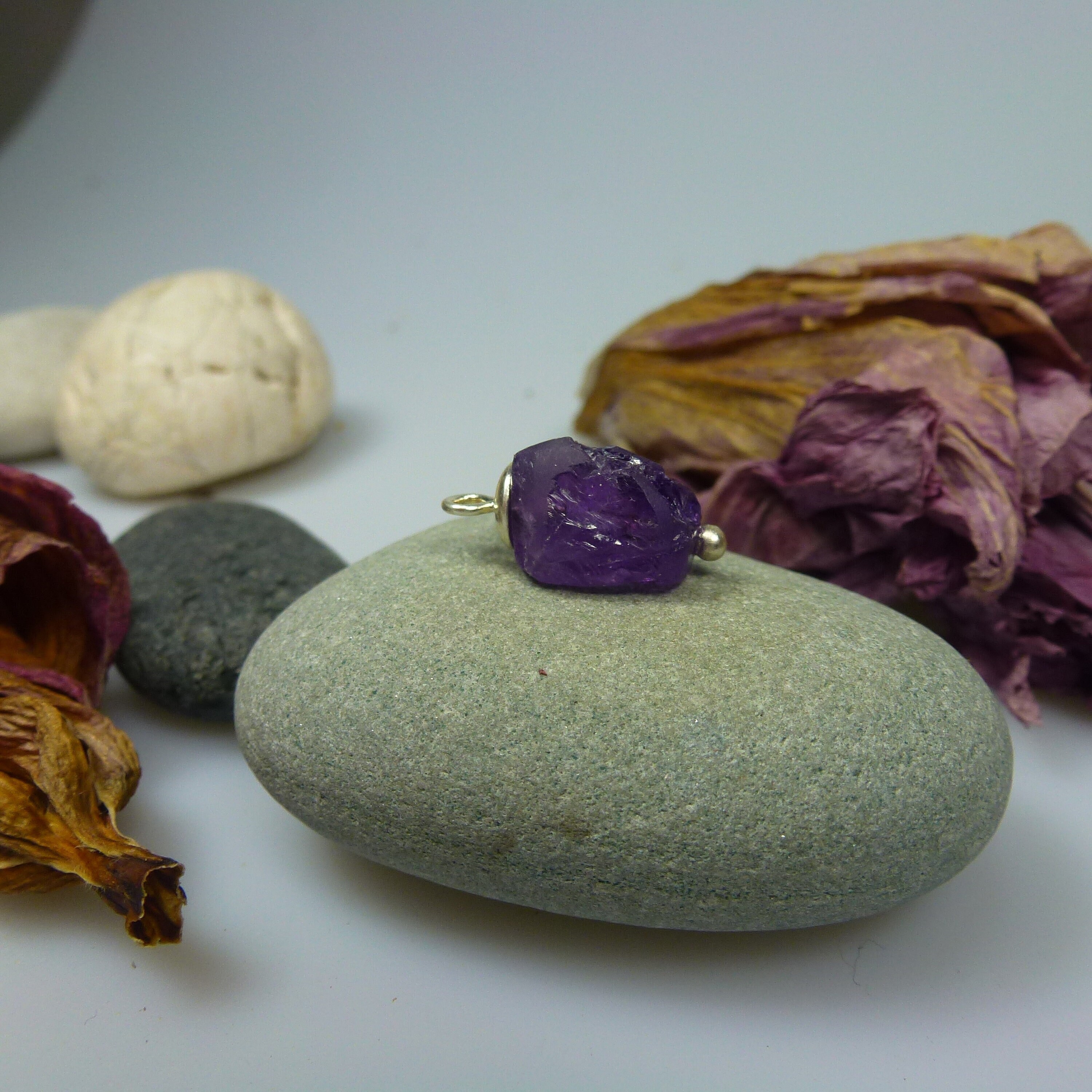 Raw amethyst, pendant, gemstone, handmade, great gift idea.