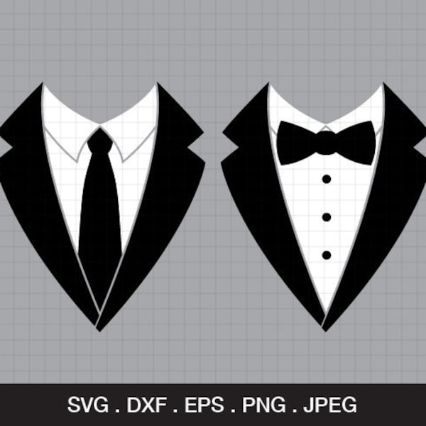 Tuxedo svg, Tuxedo Shirt, Men's jackets svg, Wedding suits svg, bow tie svg, necktie svg, Wedding Svg, Cut files For Cricut & Silhouette