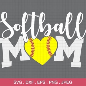 Softbal Moeder SVG, Softbal SVG, Love Softball svg, Baseball Mom Shirt, Baseball Cut File voor Cricut en Silhouette,