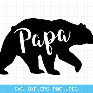 Papa bear svg fichiers, Papa ours svg, Bear svg, Papa svg, fichiers pour Cricut, Silhouette, svg eps png dxf Cut Print Mug Shirt Decal