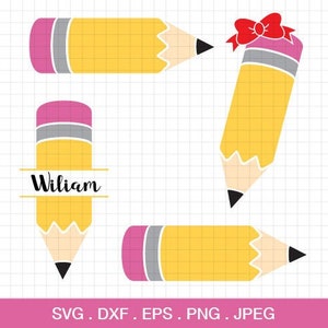 Pencil svg, Pencil Monogram frames, Teacher svg, Teacher Monogram, back to school svg, cut files for Silhouette, Cricut.