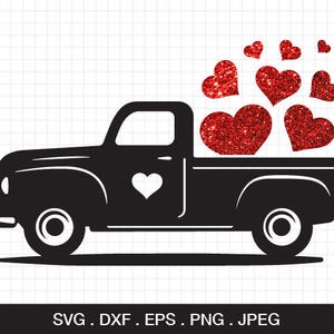 Valentine Truck Svg, San Valentino Svg, Red Truck con Heart Svg, Valentine Svg, Cutting files for CriCut & Silhouette cameo