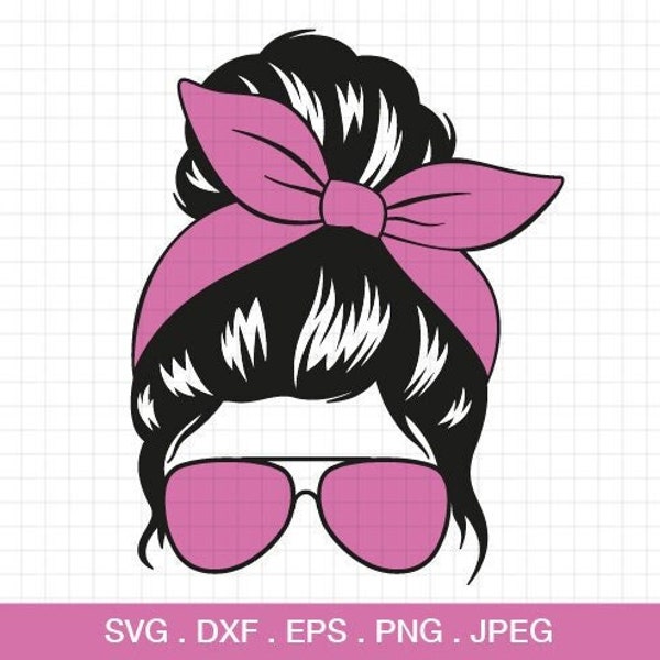 Momlife Svg, messy bun hairstyle svg, Mom life png , Mom Life digital download, Mom Life Printable, Cricut & Silhouette