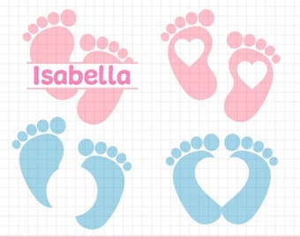 Baby Feet Svg Baby Feet Monogram Frames Svg Baby Feet Clipart Nursery Svg Baby Feet Silhouette Baby Footprint Svg Baby Shower Svg